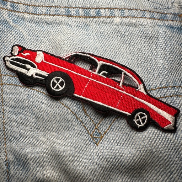 Red 57 Low Rider Bel Air Car Patch‎ Embroidered Iron On Patch Applique - Picture 2 of 7